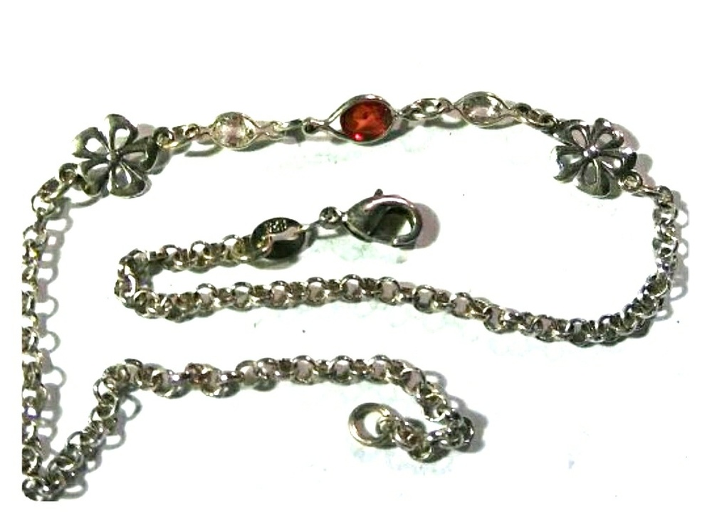 Natural Padparadscha Sapphire 925SS BoHo Bracelet